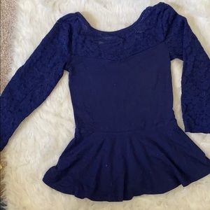 Express navy peplum shirt